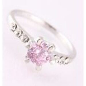 Beautiful pink and silver cocktail ring